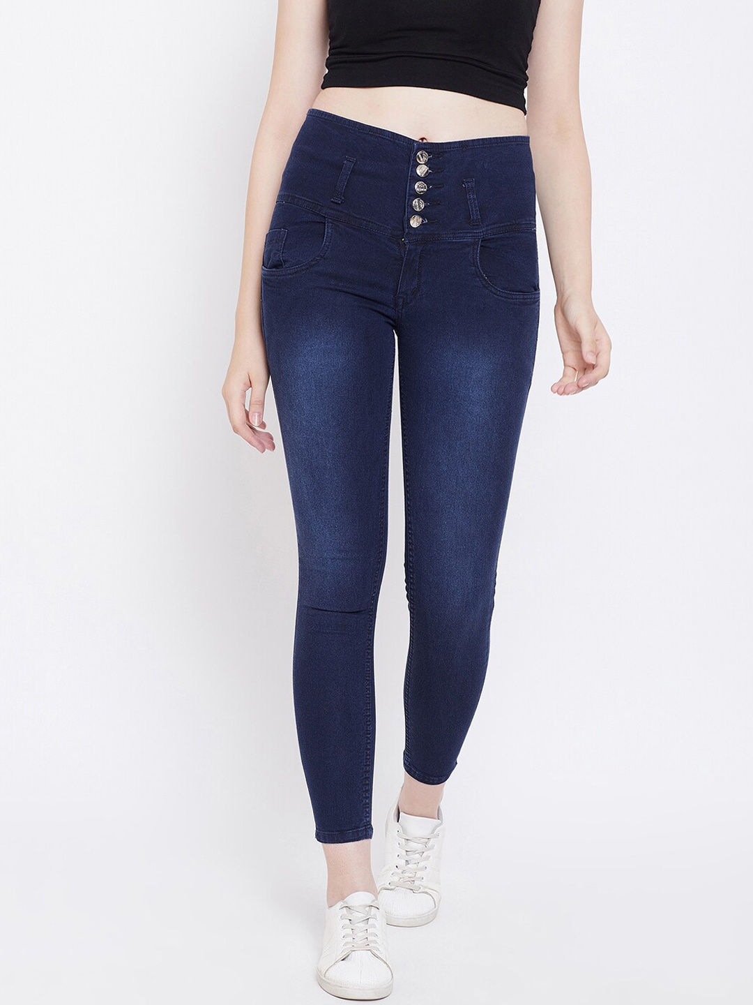 

Nifty Women Navy Blue Slim Fit High-Rise Light Fade Jeans