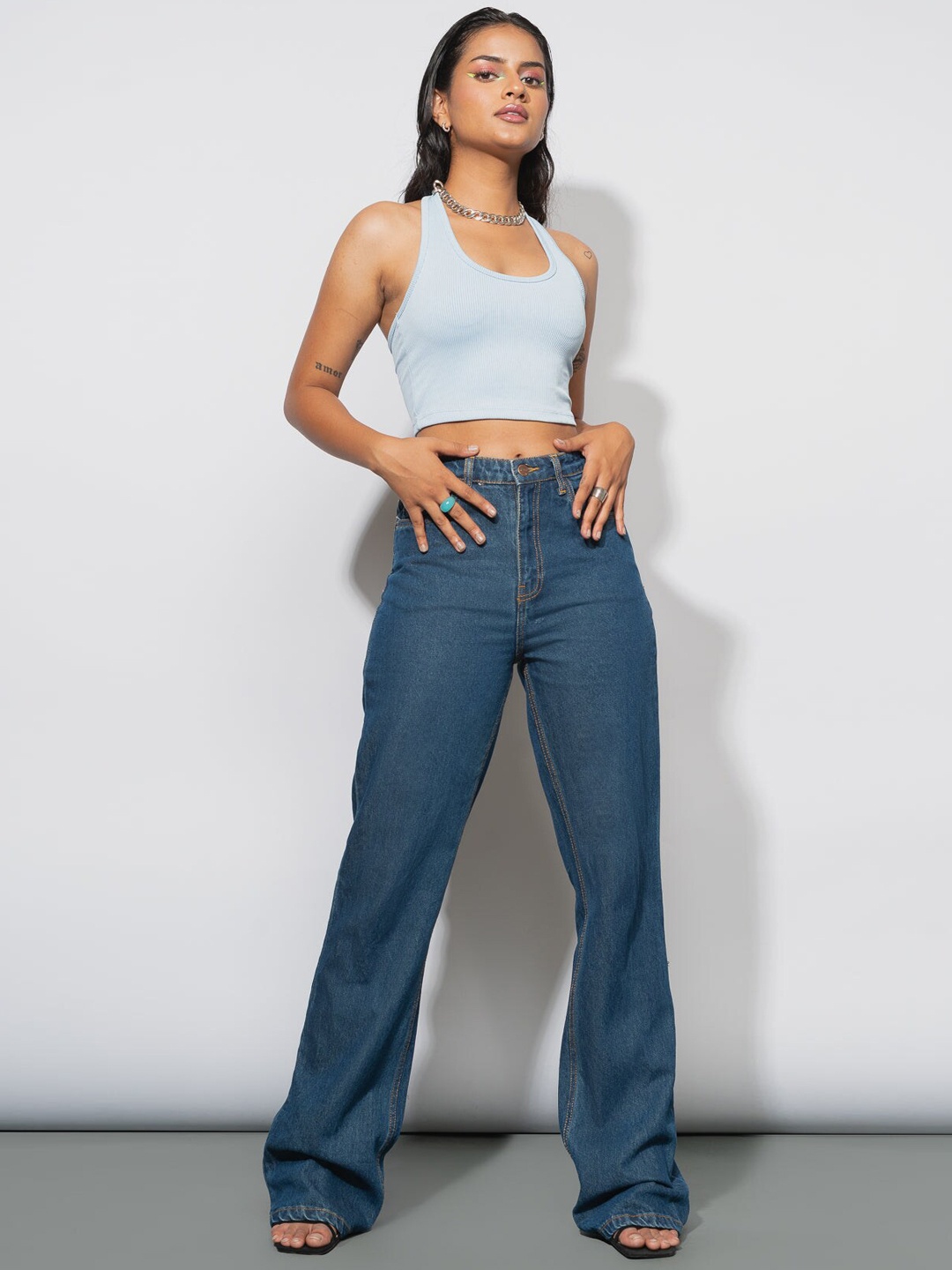 

FREAKINS Women Dark Blue Bootcut High-Rise Jeans