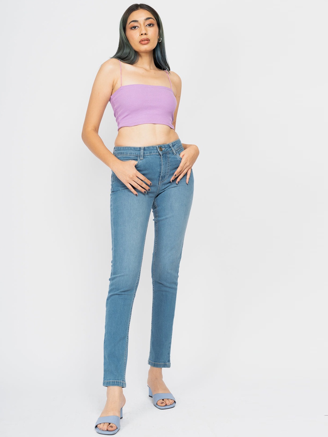 

FREAKINS Women Blue Slim Fit High-Rise Jeans
