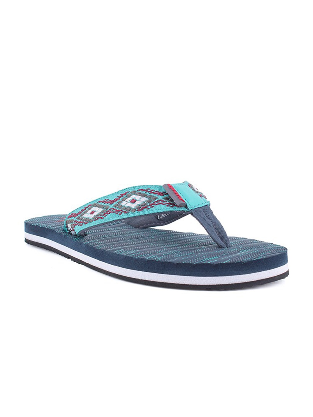 

Sparx Women Grey & Sea Green Printed Thong Flip-Flops