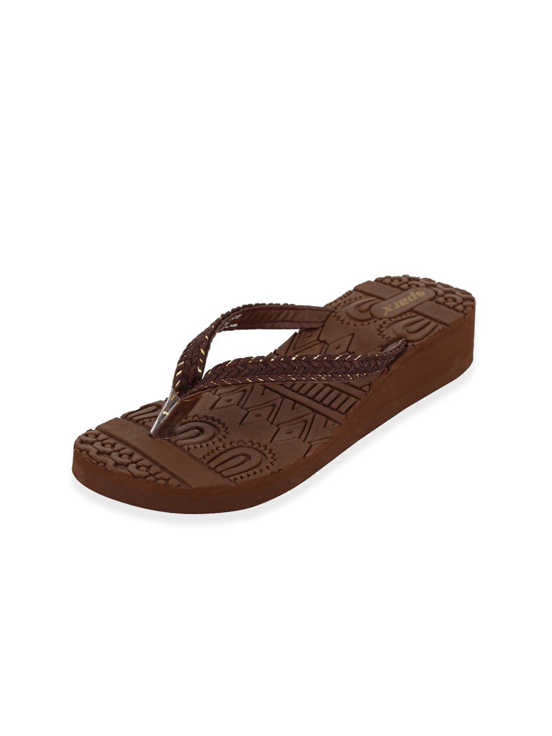 

Sparx Women Brown Printed Thong Flip-Flops