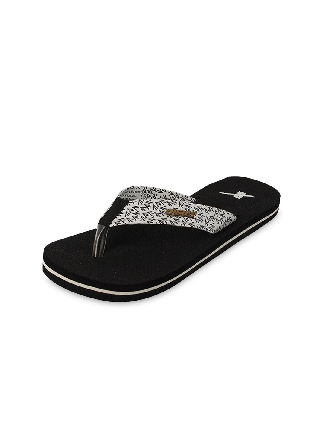 

Sparx Women Black & White Printed Thong Flip-Flops