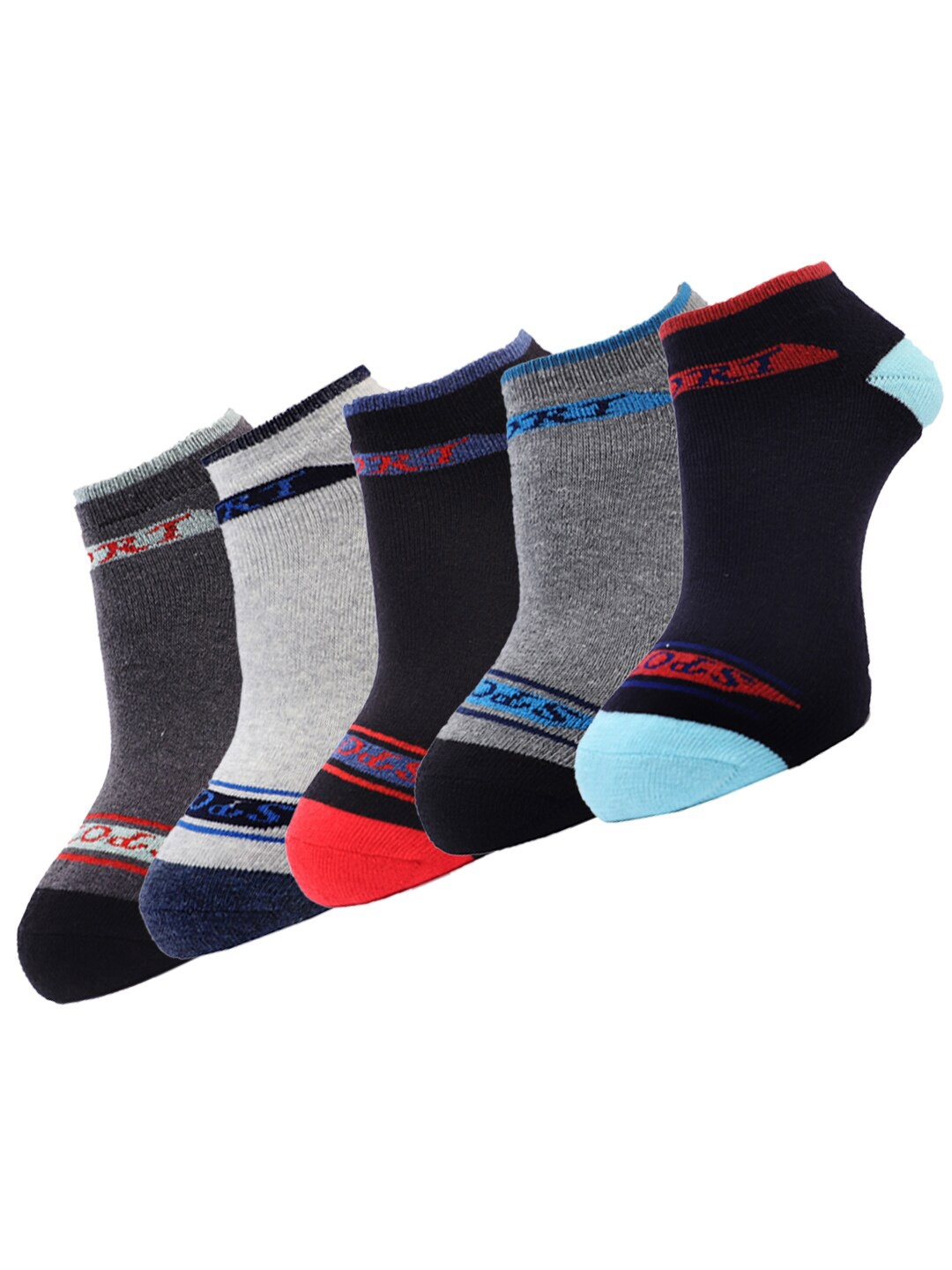 

Dollar Socks Men Pack Of 5 Assorted Solid Ankle-Length Pure Cotton Socks