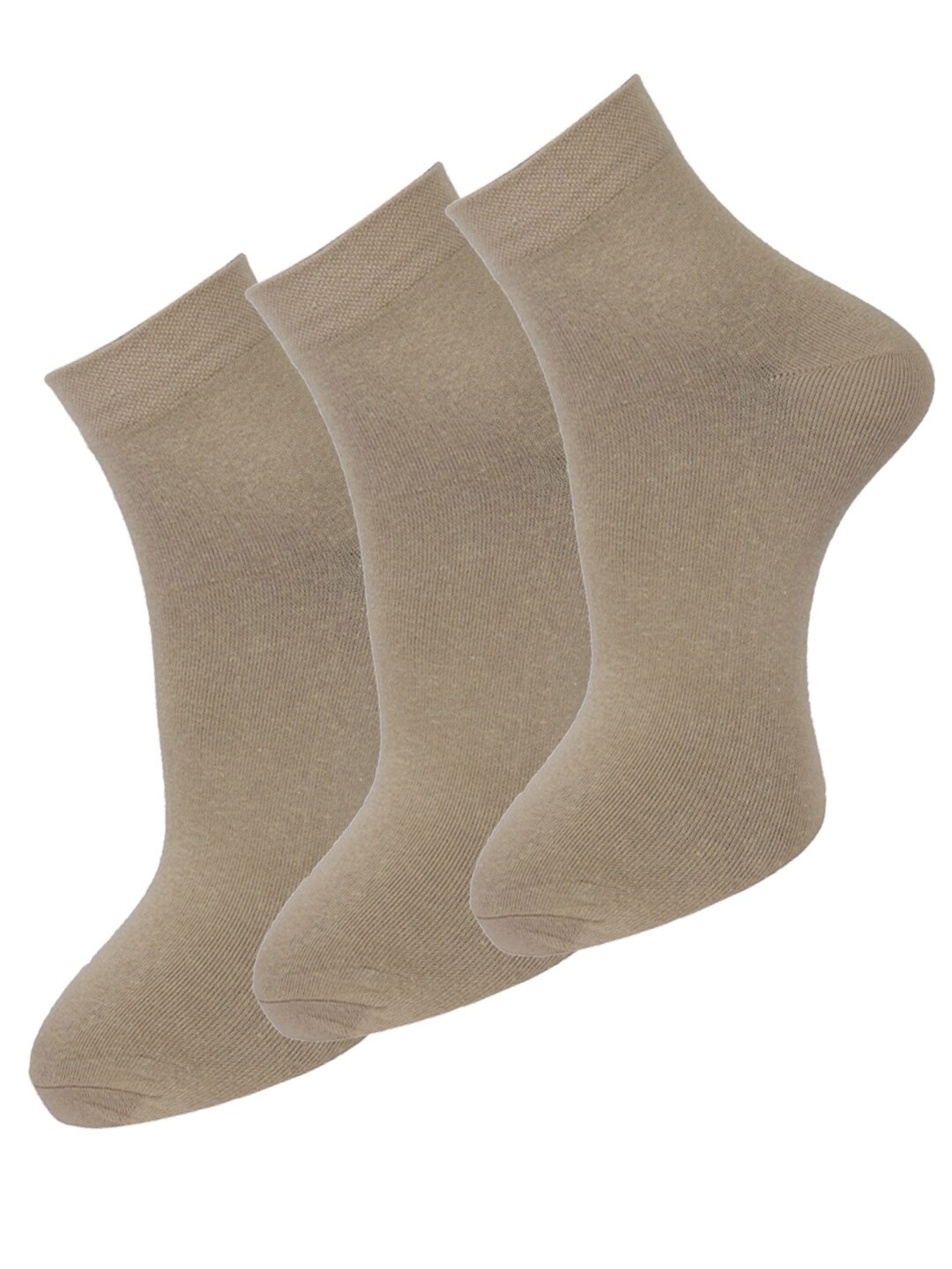 

Dollar Socks Men Pack of 3 Khaki Above-Ankle Length Socks