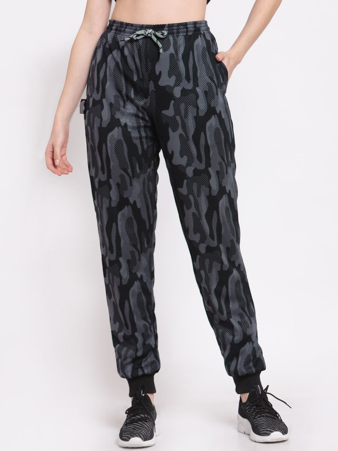 

KLOTTHE Women Grey Self-Design Track Pants