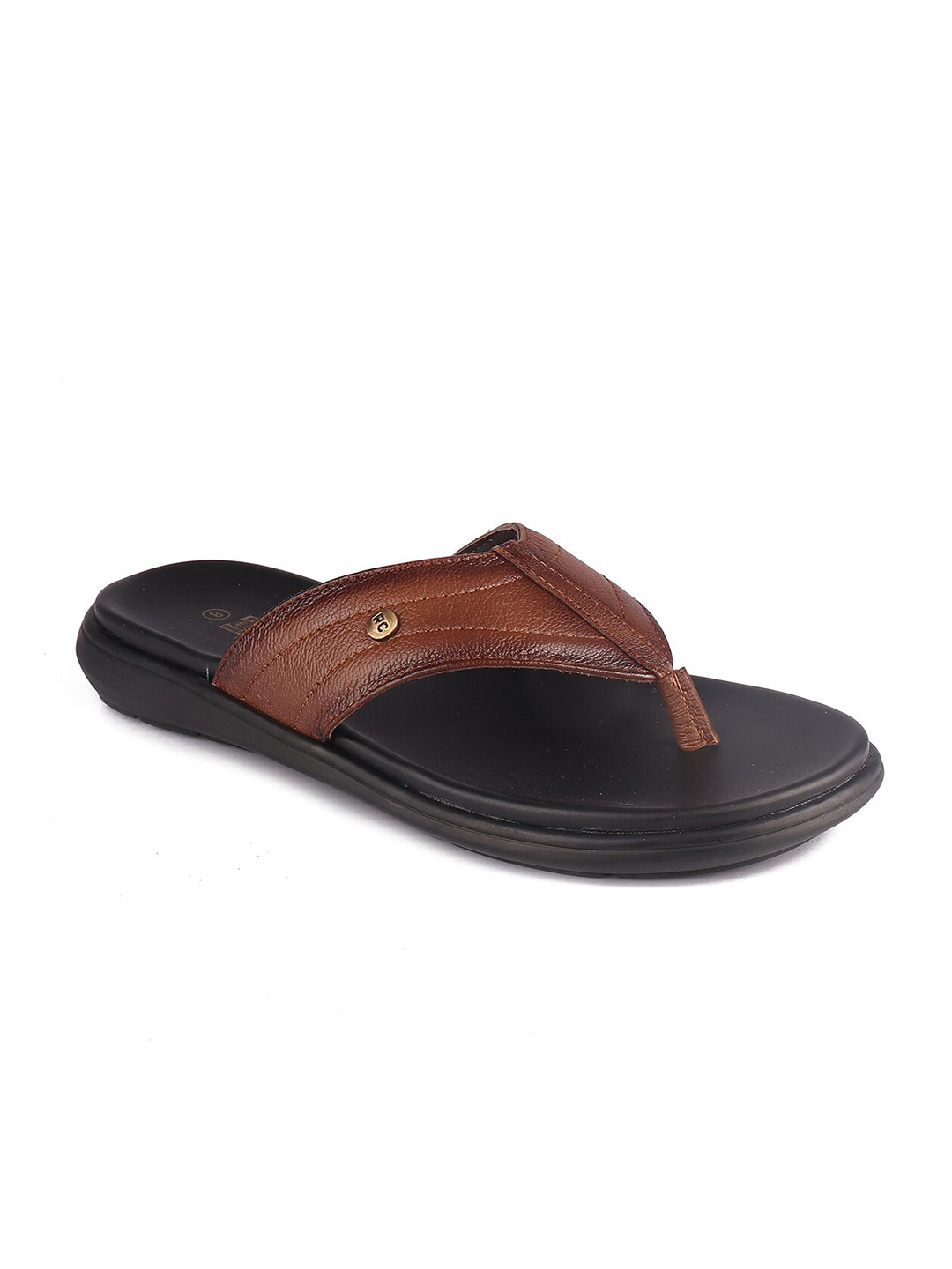 

Red Chief Men Tan & Black Leather Comfort Sandals