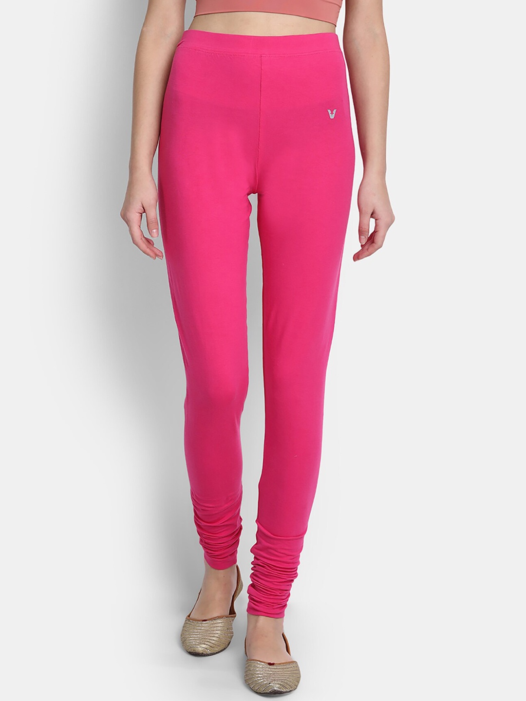 

VStar Women Pink Solid Churidar Length Leggings