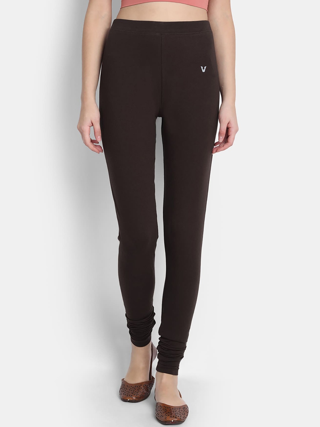 

VStar Women Brown Solid Churidar Length Leggings
