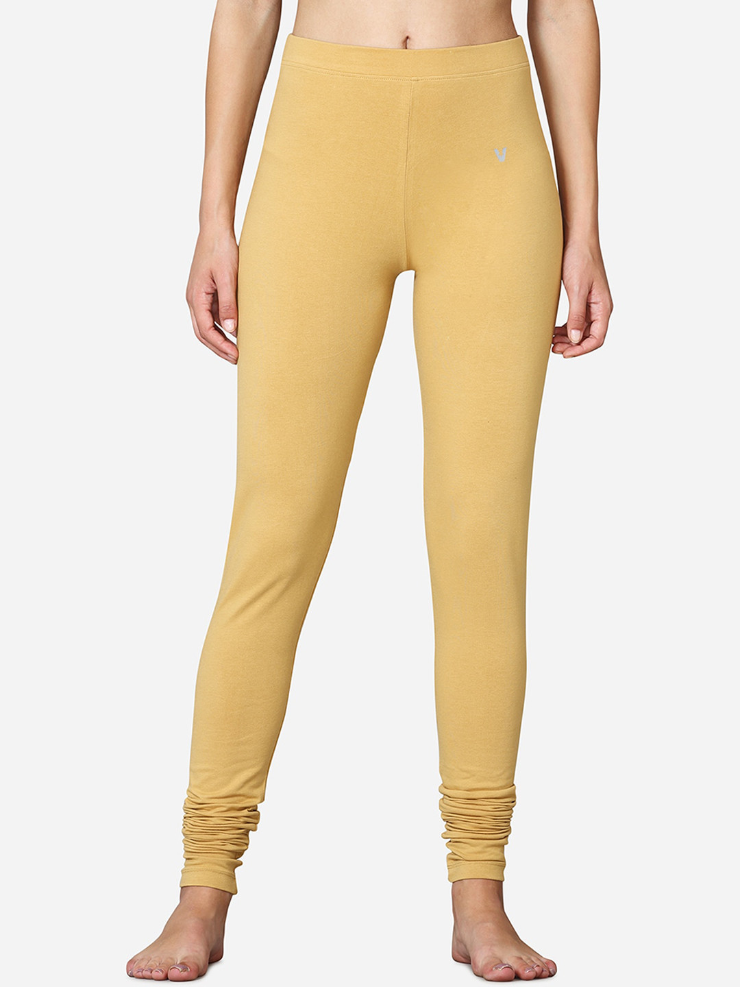 

VStar Women Beige Colored Solid Churidar Length Leggings Plus Size