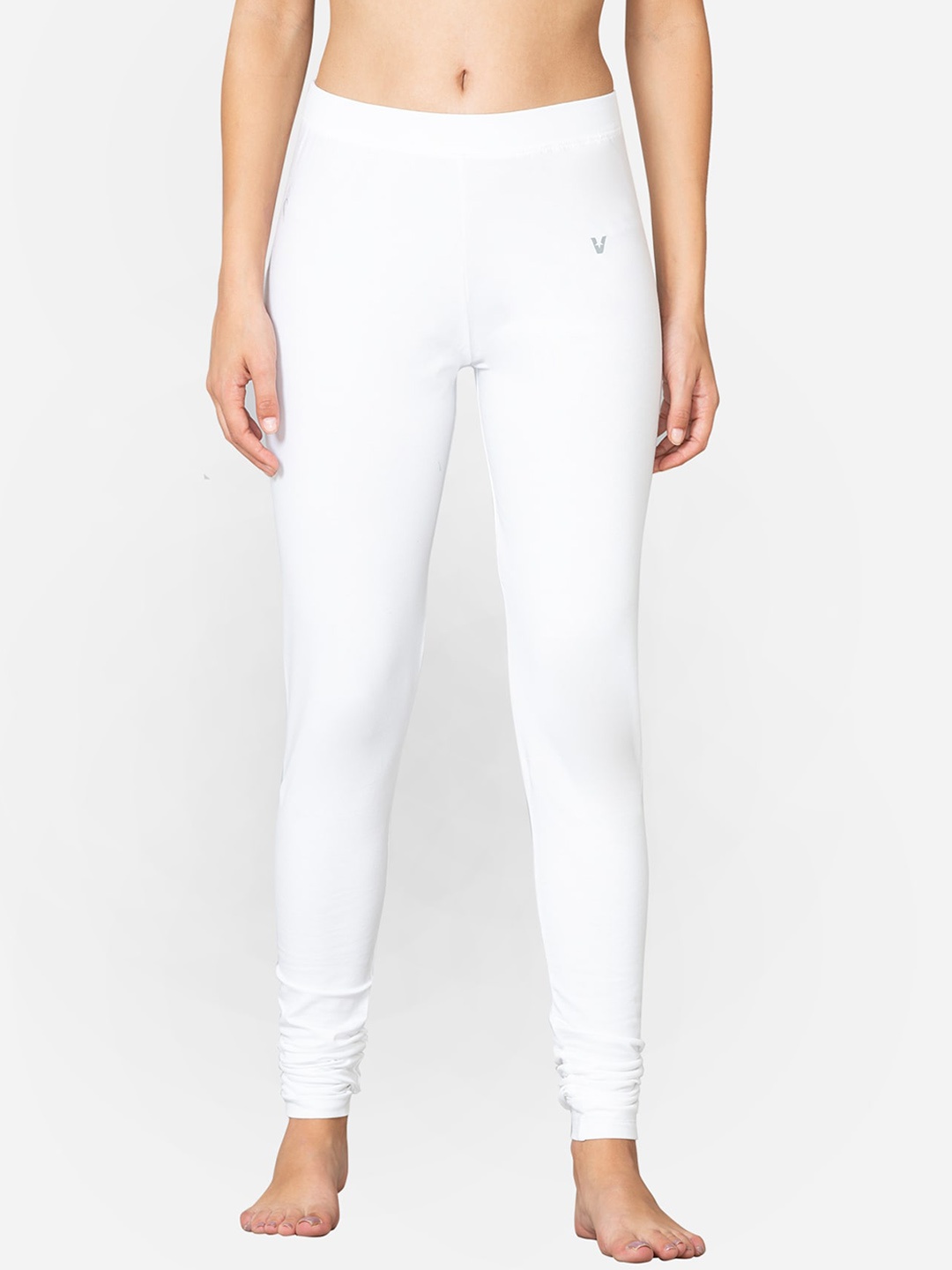 

VStar Women White Solid Churidar-Length Cotton Leggings