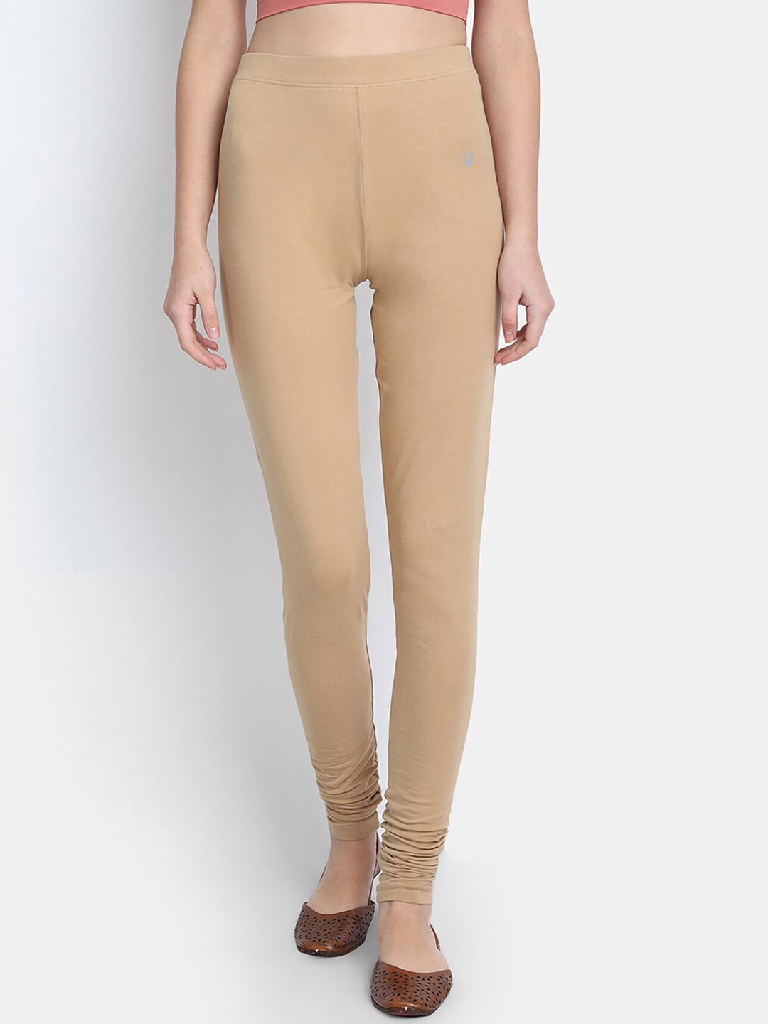 

VStar Women Nude Solid Cotton Churidar-Length Leggings
