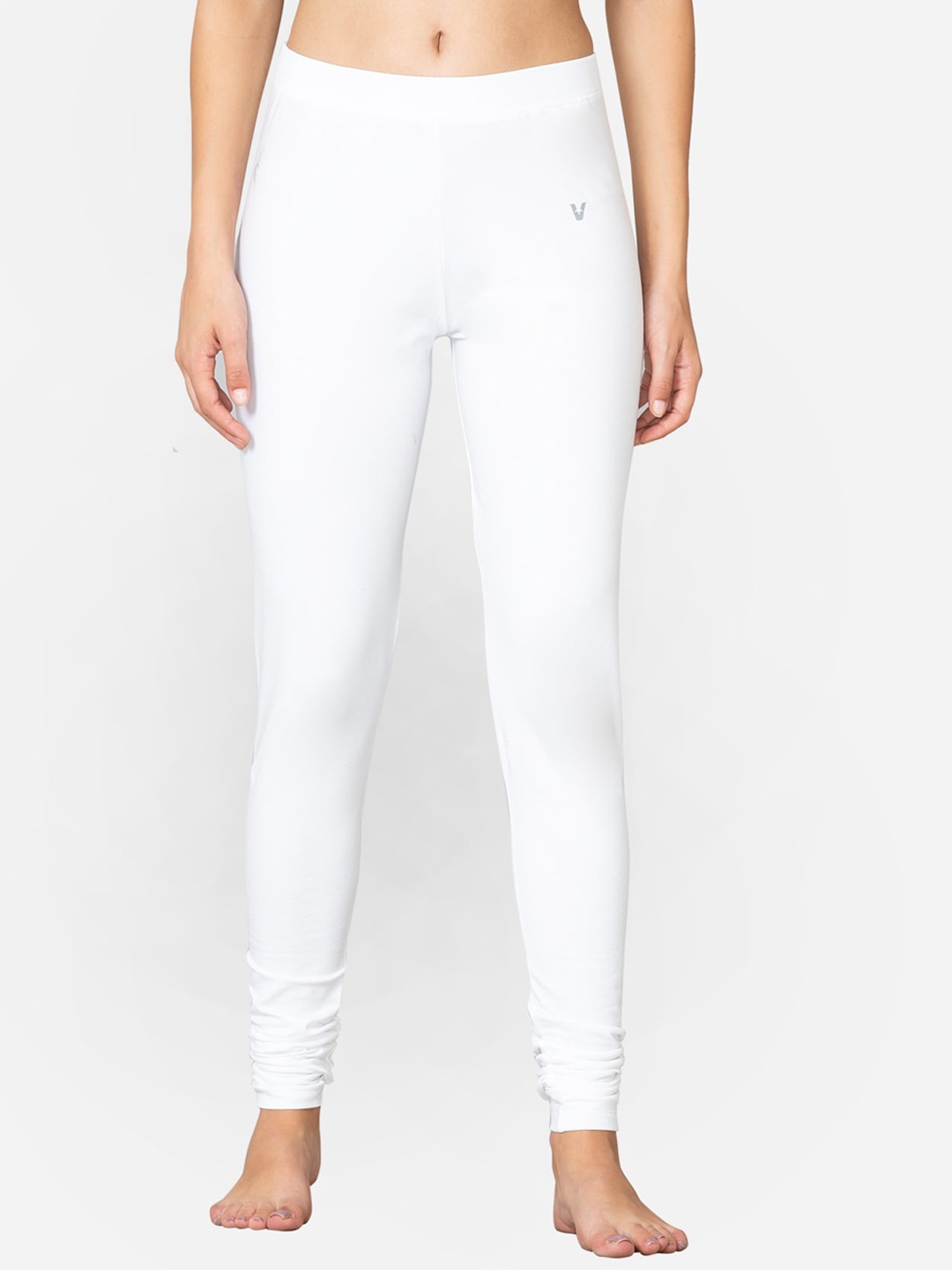 

VStar Women White Solid Churidar-Length Leggings