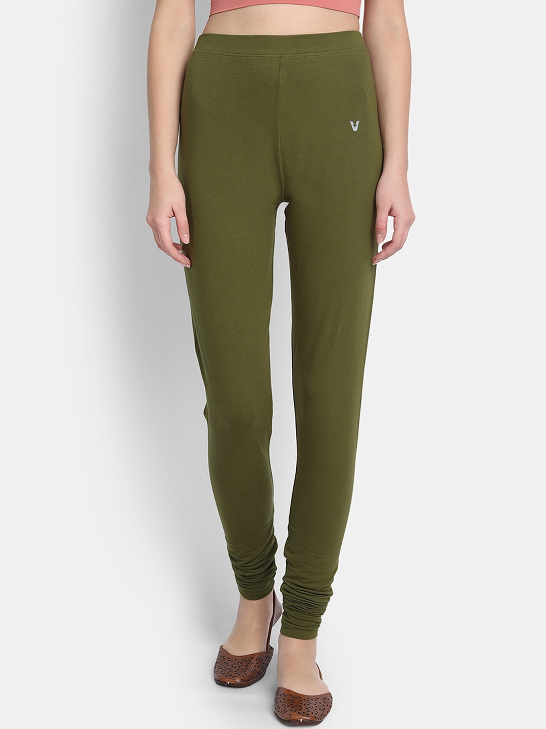 

VStar Women Green Solid Churidar Length Slim-Fit Leggings