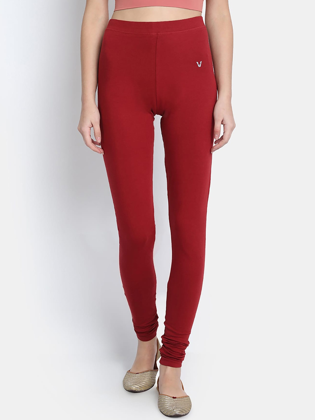 

VStar Women Red Solid Churidar-Length Leggings