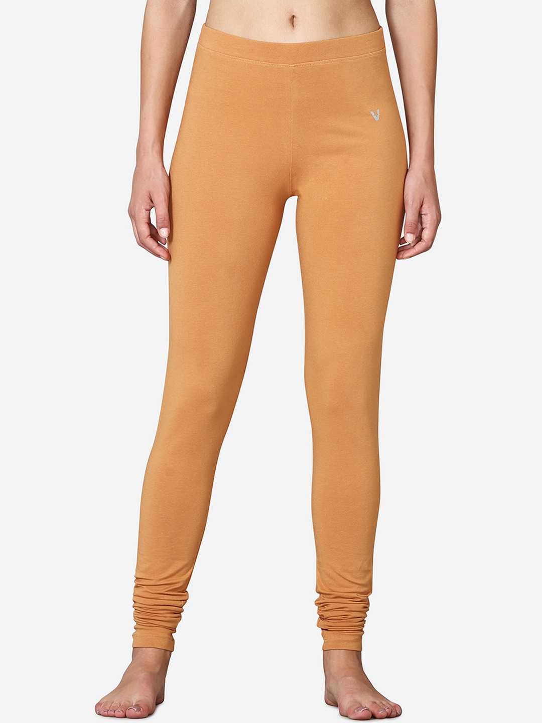 

VStar Women Orange Solid Churidar-Length Leggings