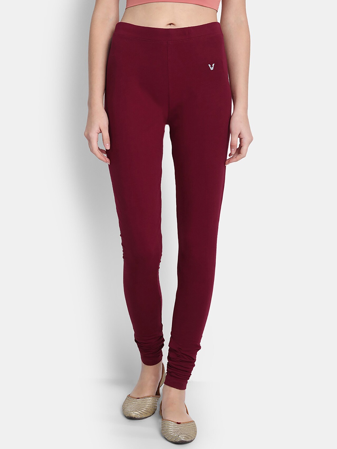 

VStar Women Maroon Solid Churidar Length Leggings