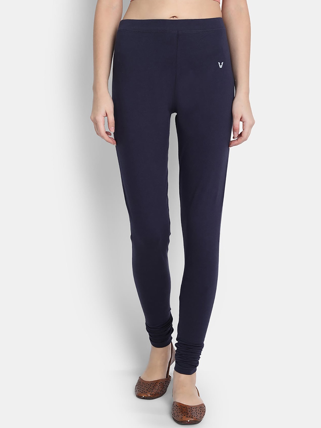 

VStar Women Navy Blue Solid Churidar-Length Leggings