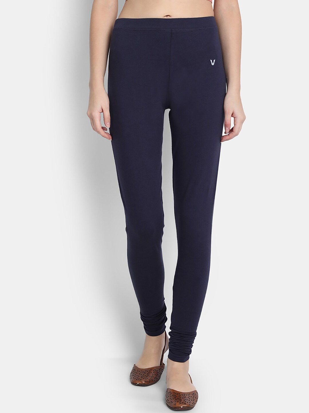 

VStar Women Navy-Blue Solid Slim-Fit Full length Leggings