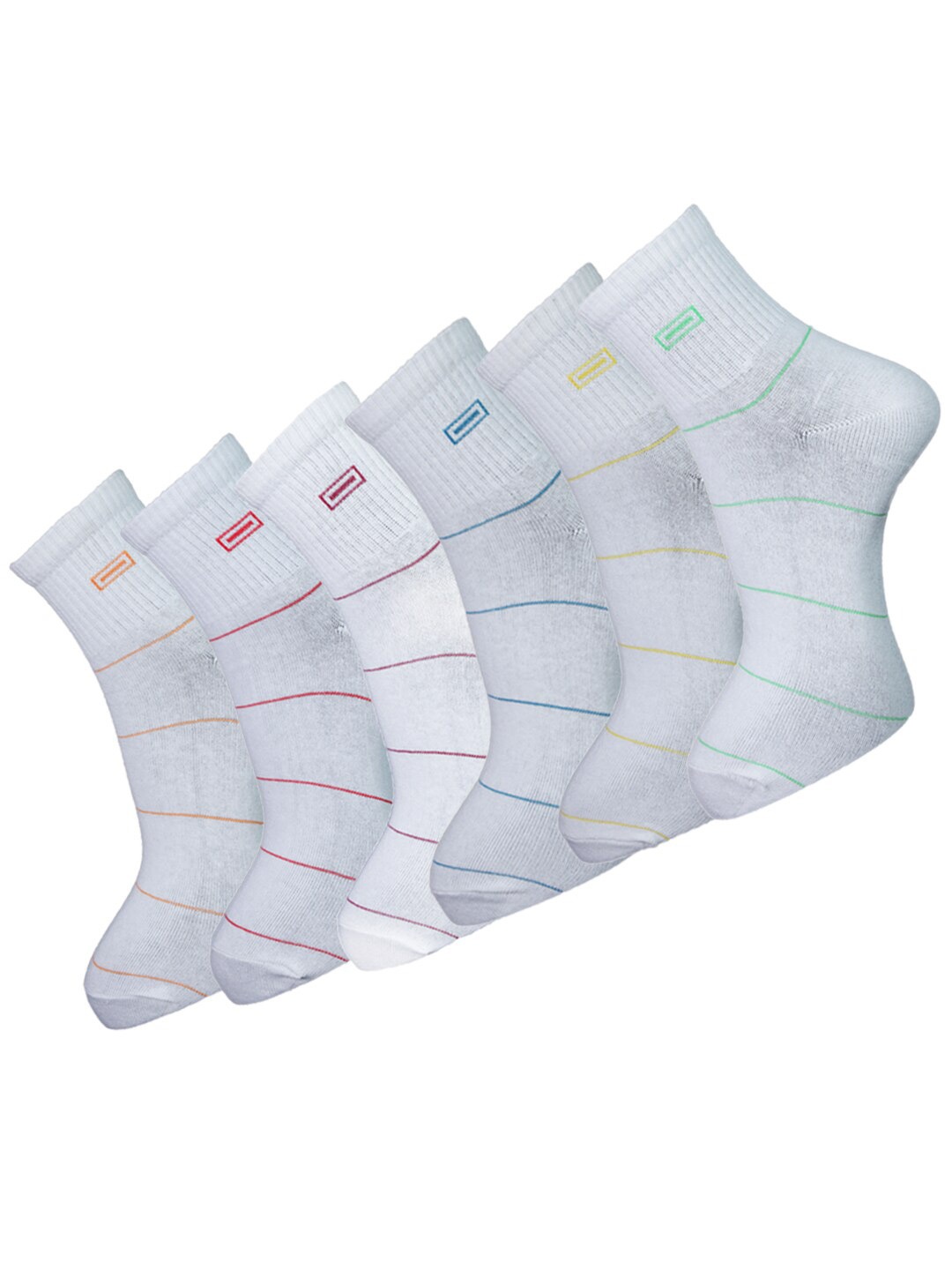 

Dollar Socks Men Pack Of 6 Assorted Above Ankle Length Socks, White