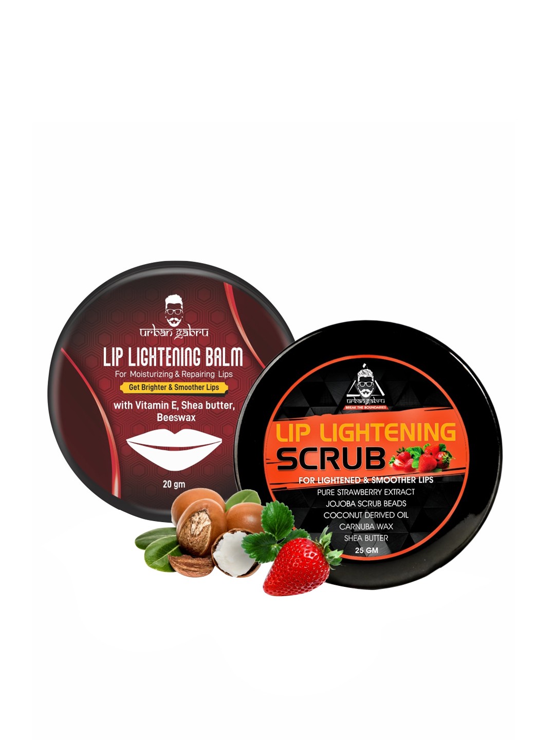 

URBANGABRU Adults Unisex Lip Balm & Lip Scrub for Lightening & Brightening of Dark Lips, Multi