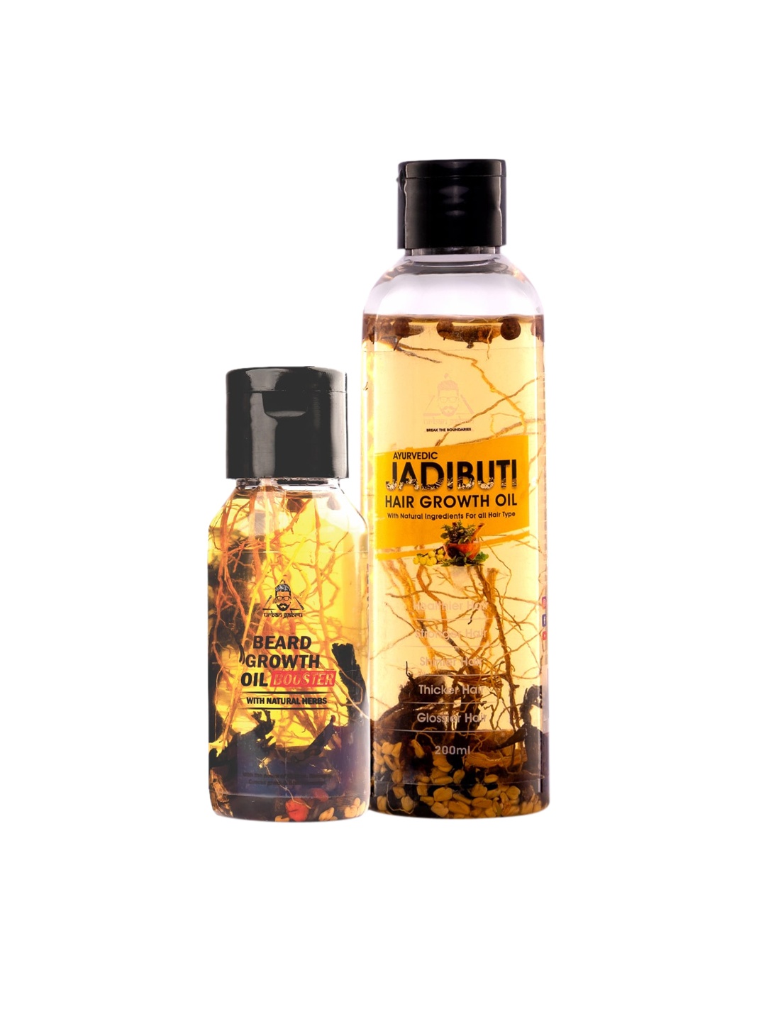 

URBANGABRU Men Ayurvedic Oil 2 Pieces Jadibuti Hair oil and Beard Growth Oil, Nude