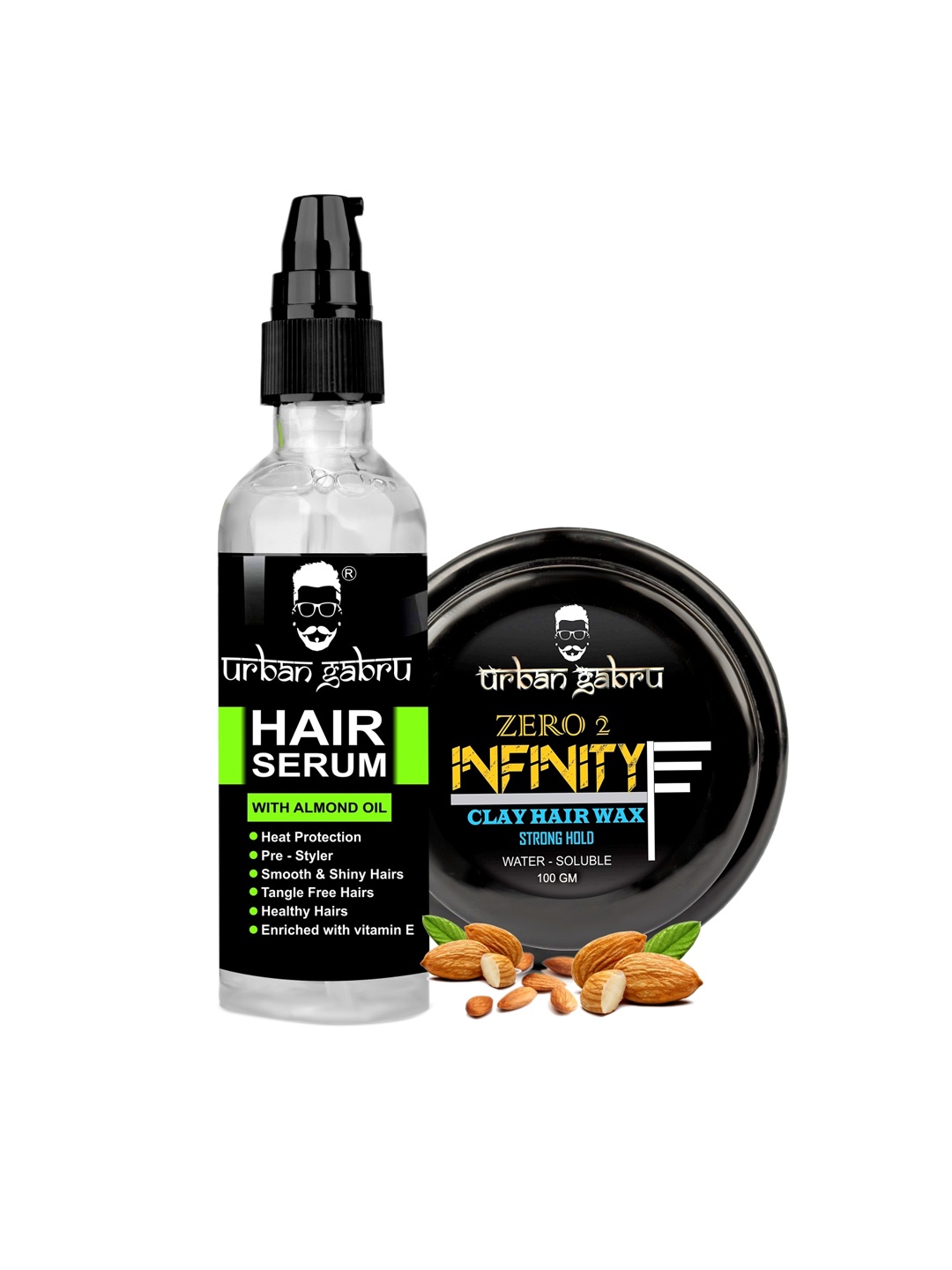 

URBANGABRU Men Set Of 2 Hair Wax & Hair Serum, Multi