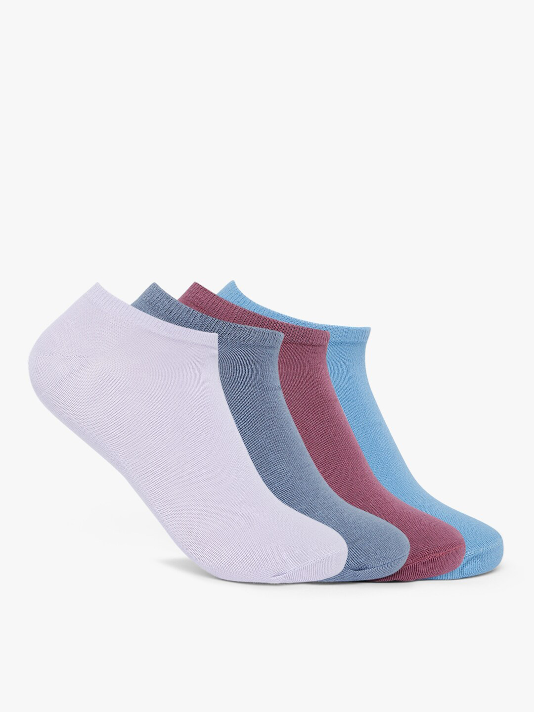 

Smarty Pants Women Pack of 4 Solid Cotton Ankle-Length Socks, Blue