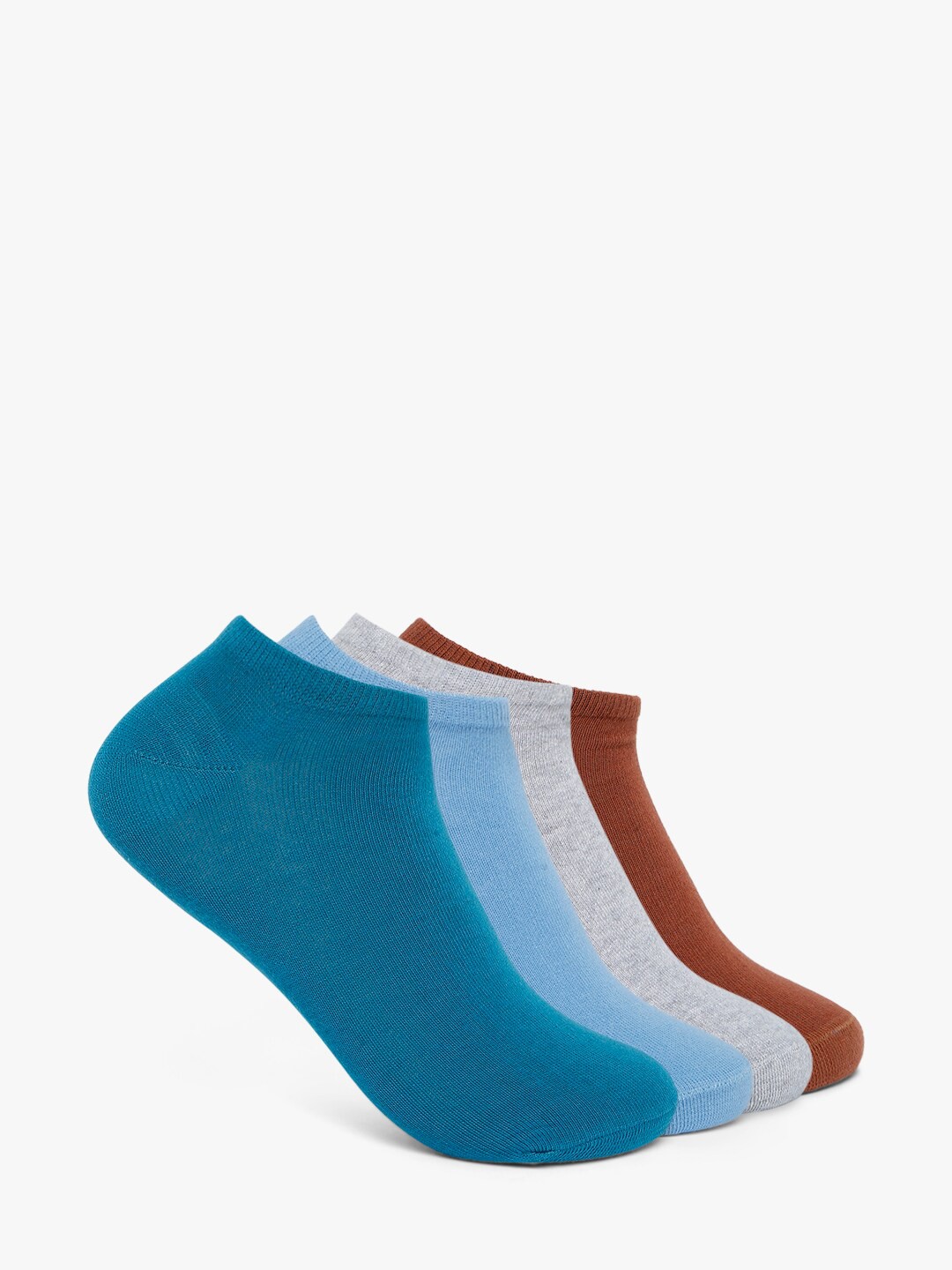 

Smarty Pants Women Pack Of 4 Multicoloured Solid Cotton Ankle-Length Socks, Multi
