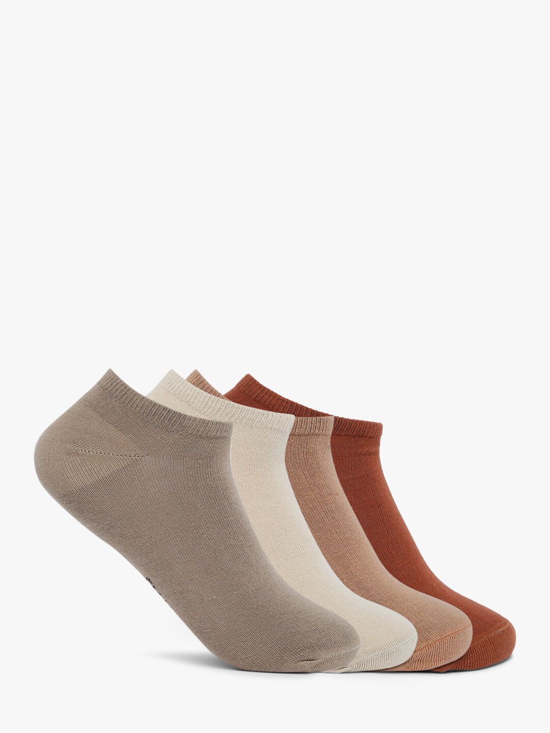 

Smarty Pants Women Pack of 4 Solid Cotton Ankle Length Socks, Beige