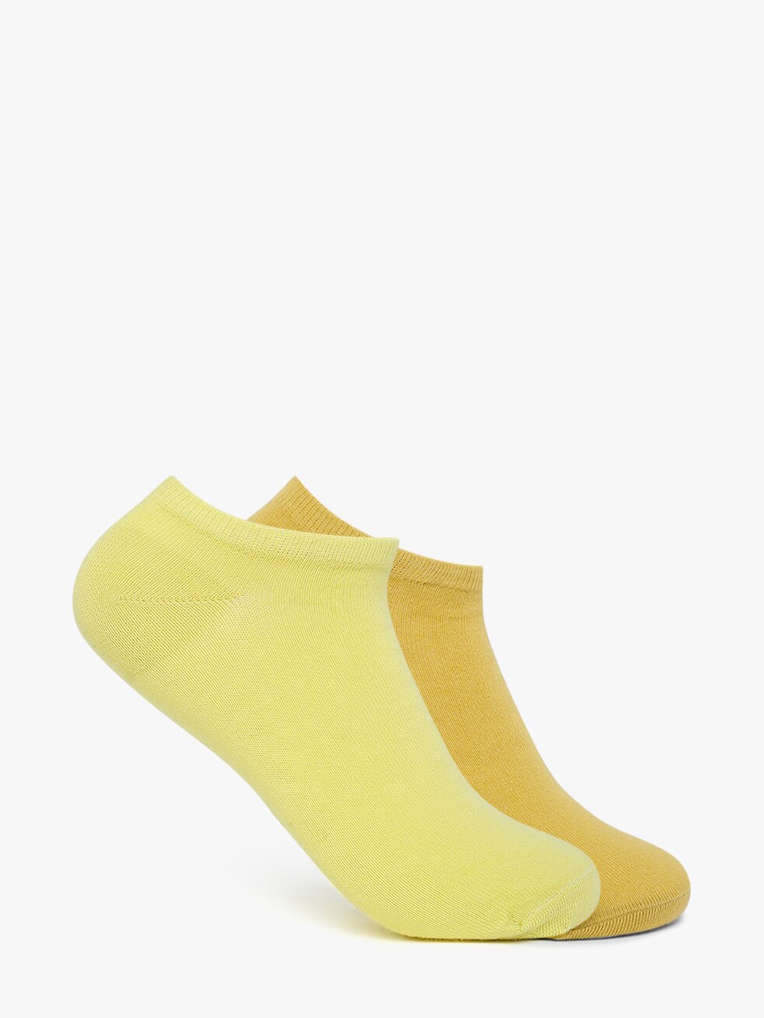 

Smarty Pants Women Pack of 2 Yellow Solid Cotton Ankle Length Socks