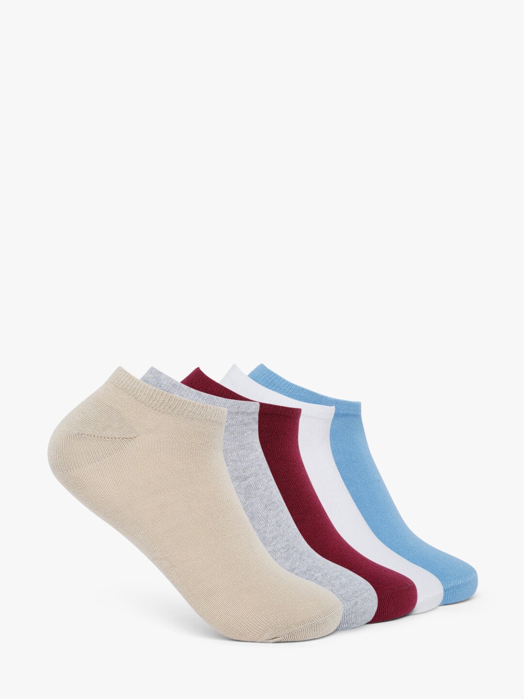 

Smarty Pants Pack Of 5 Multicoloured Solid Cotton Ankle Length Socks, Multi