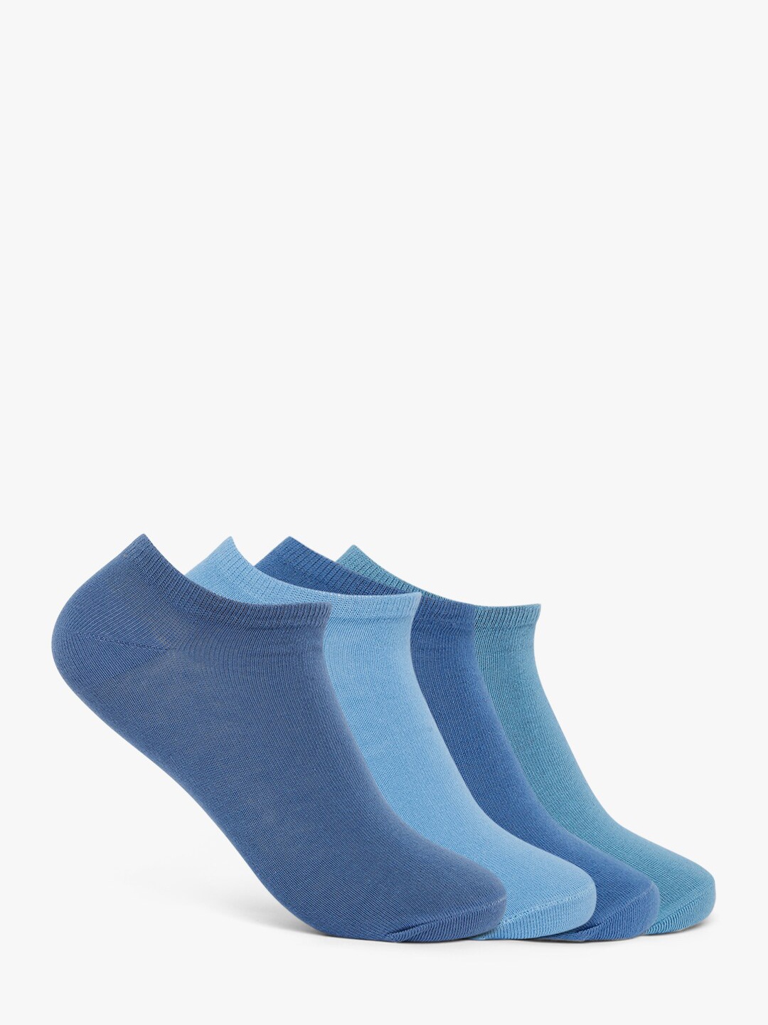 

Smarty Pants Women Pack Of 4 Blue Solid Cotton Ankle-Length Socks