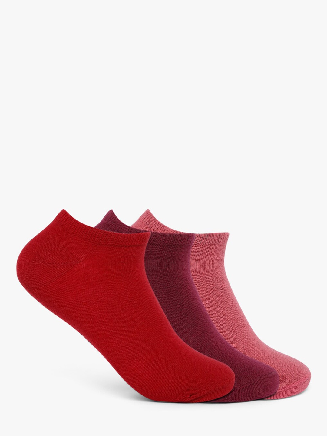 Smarty Pants Women Pack of 3 Solid Cotton Ankle Length Socks, Assorted