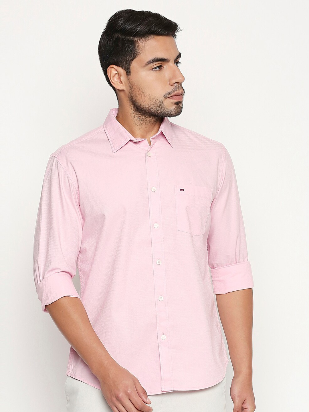 

Basics Men Pink Slim Fit Casual Shirt