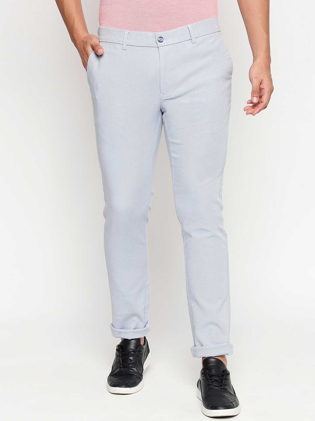

Basics Men Blue Tapered Fit Trousers