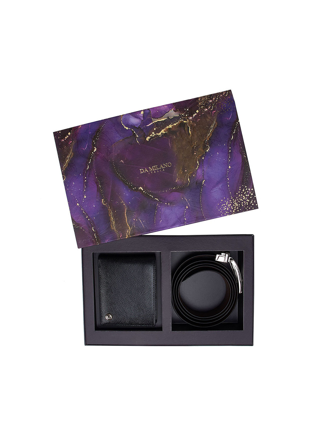 

Da Milano Men Black Solid Belt & Wallet Accessory Gift Set