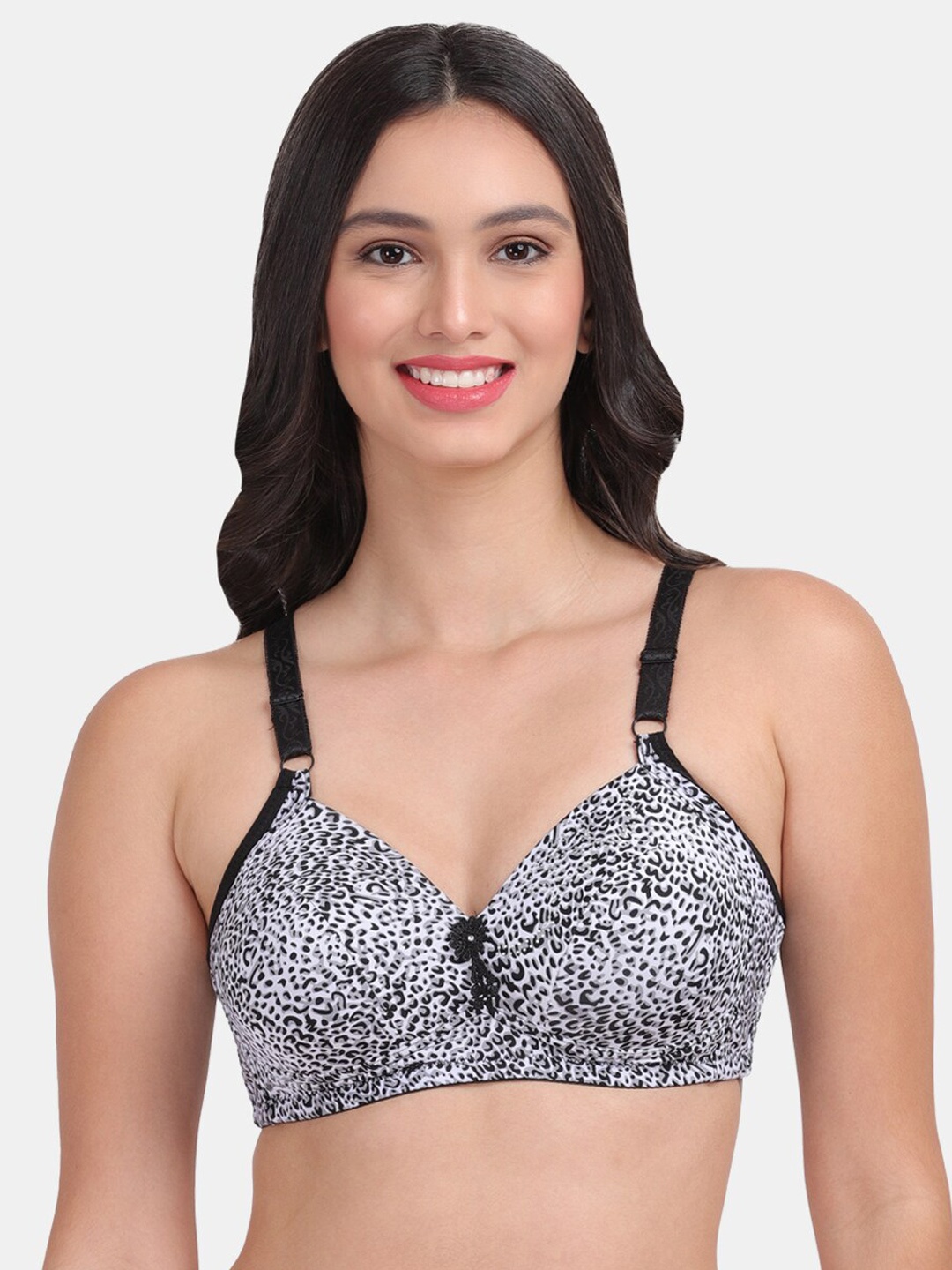 

Amour Secret Black & White Animal Printed T-shirt Bra - Lightly Padded