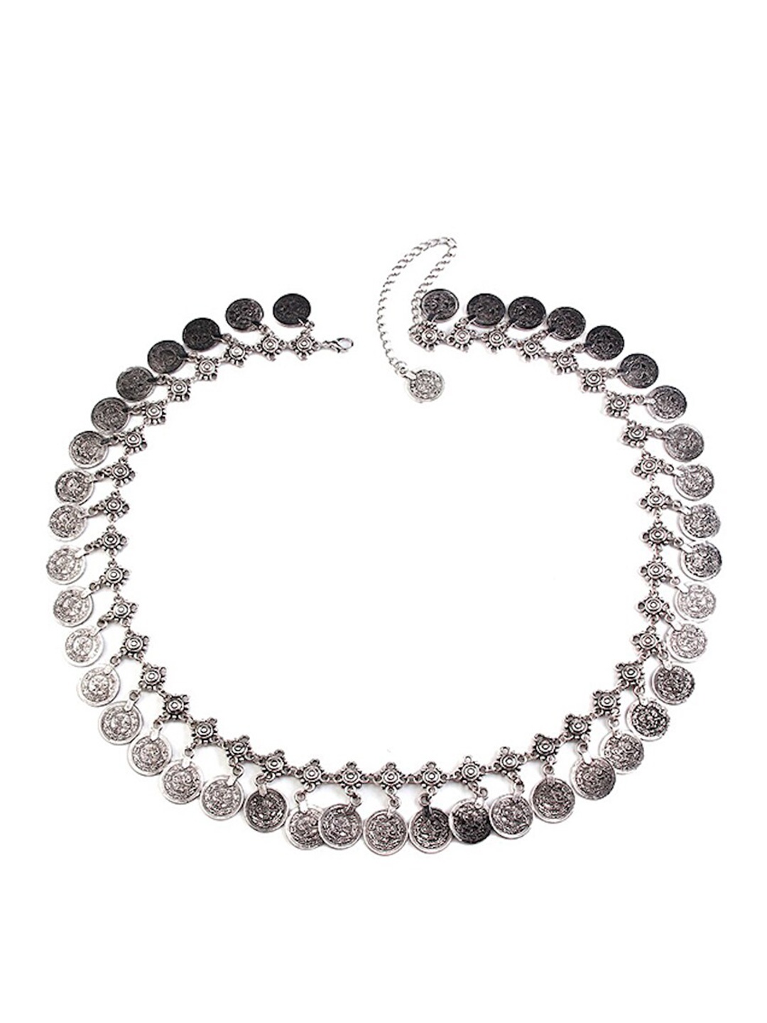 

FemNmas Silver-Plated Coin Detail Waist Chain