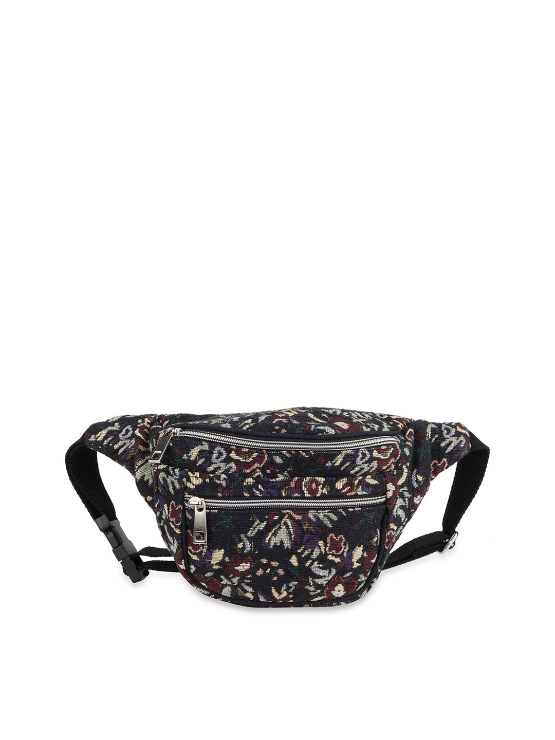 

Kanvas Katha Multicoloured Printed Half Moon Hobo Bag with Quilted, Multi