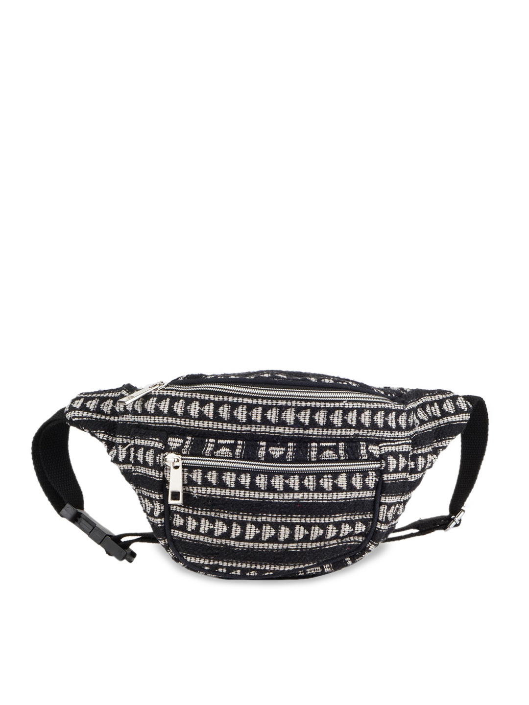 

Kanvas Katha Black & Off-White Waist Pouch