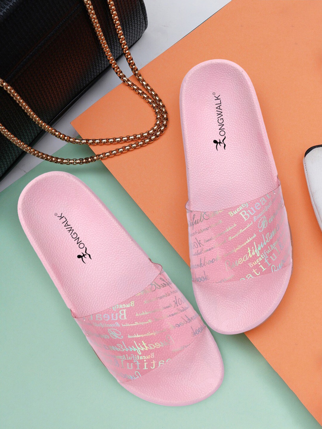 

Longwalk Pink Printed Flatform Sandals