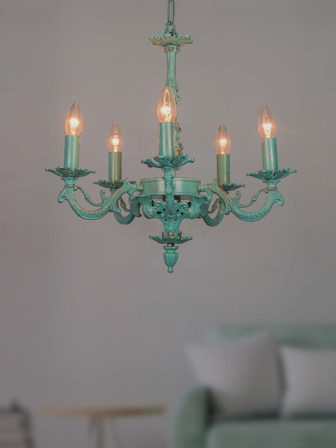 

Fos Lighting Green Textured 5 Light Chandelier Ceiling Lamps