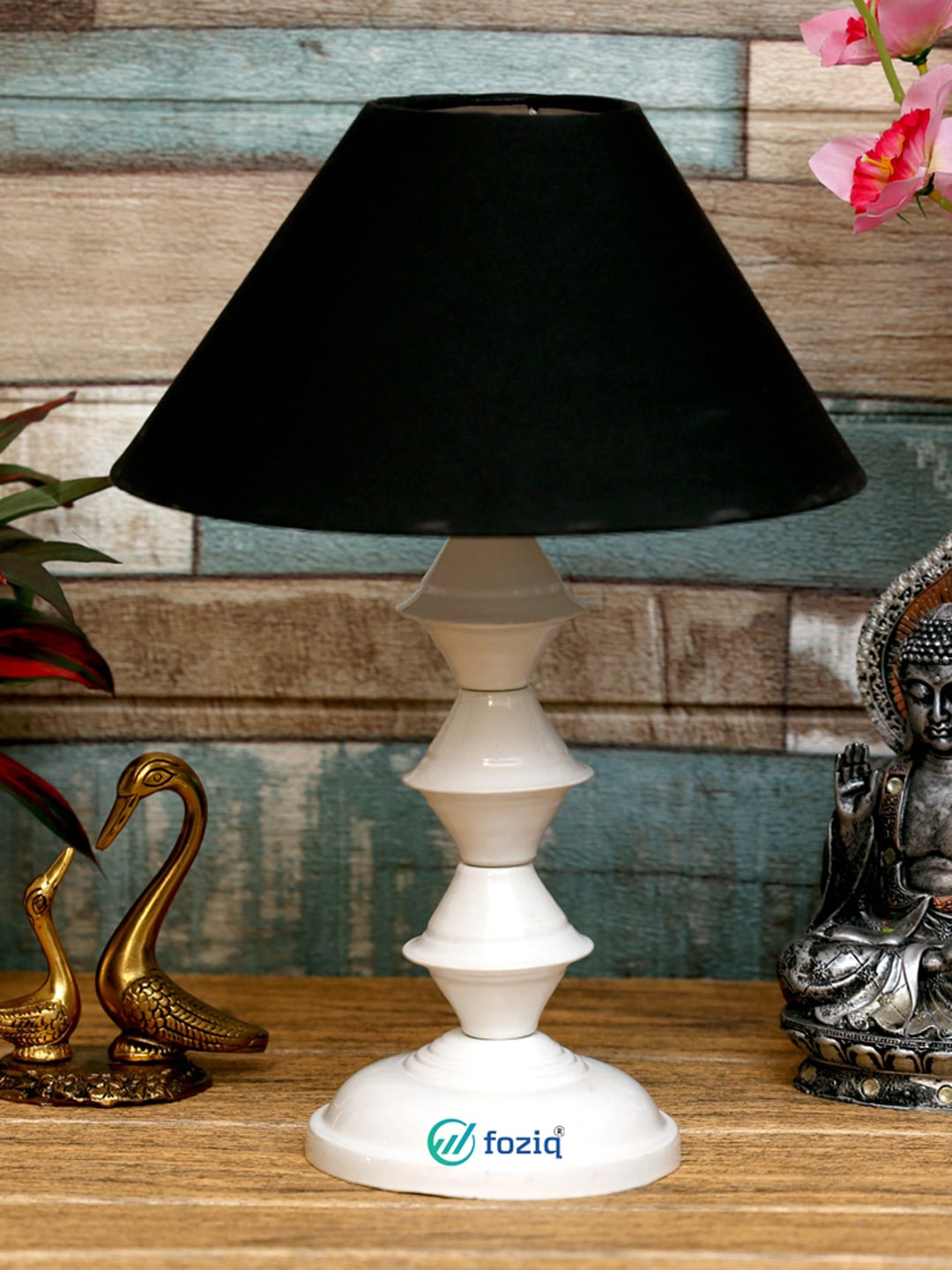 

foziq White & Black Solid Metal Contemporary Table Lamps