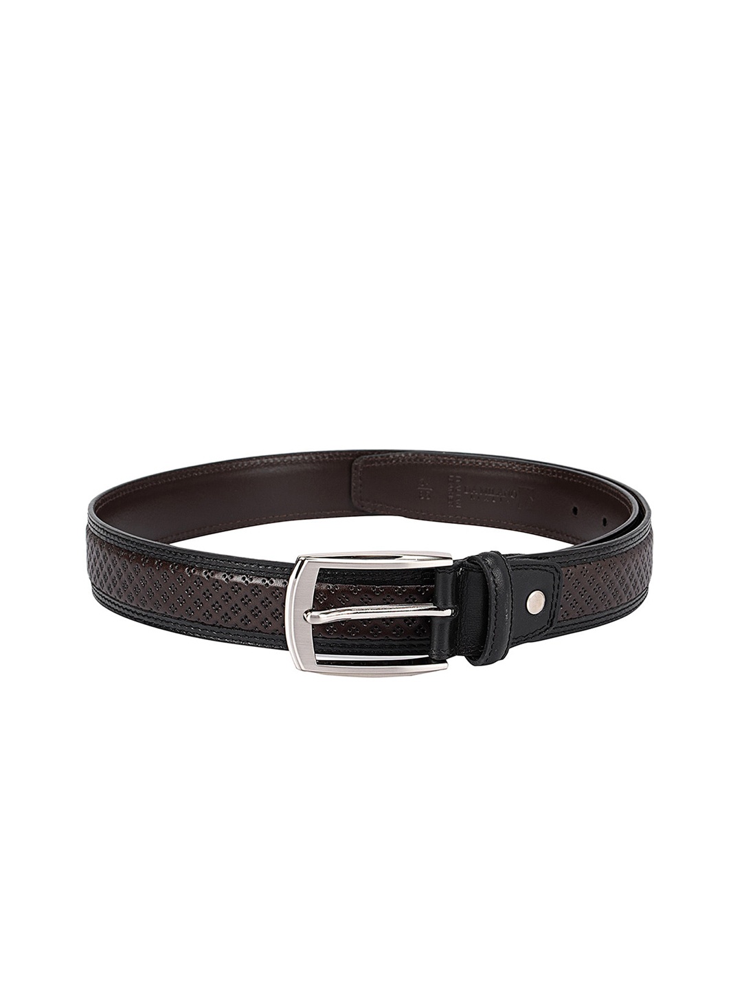 

Da Milano Men Brown Textured Leather Belt