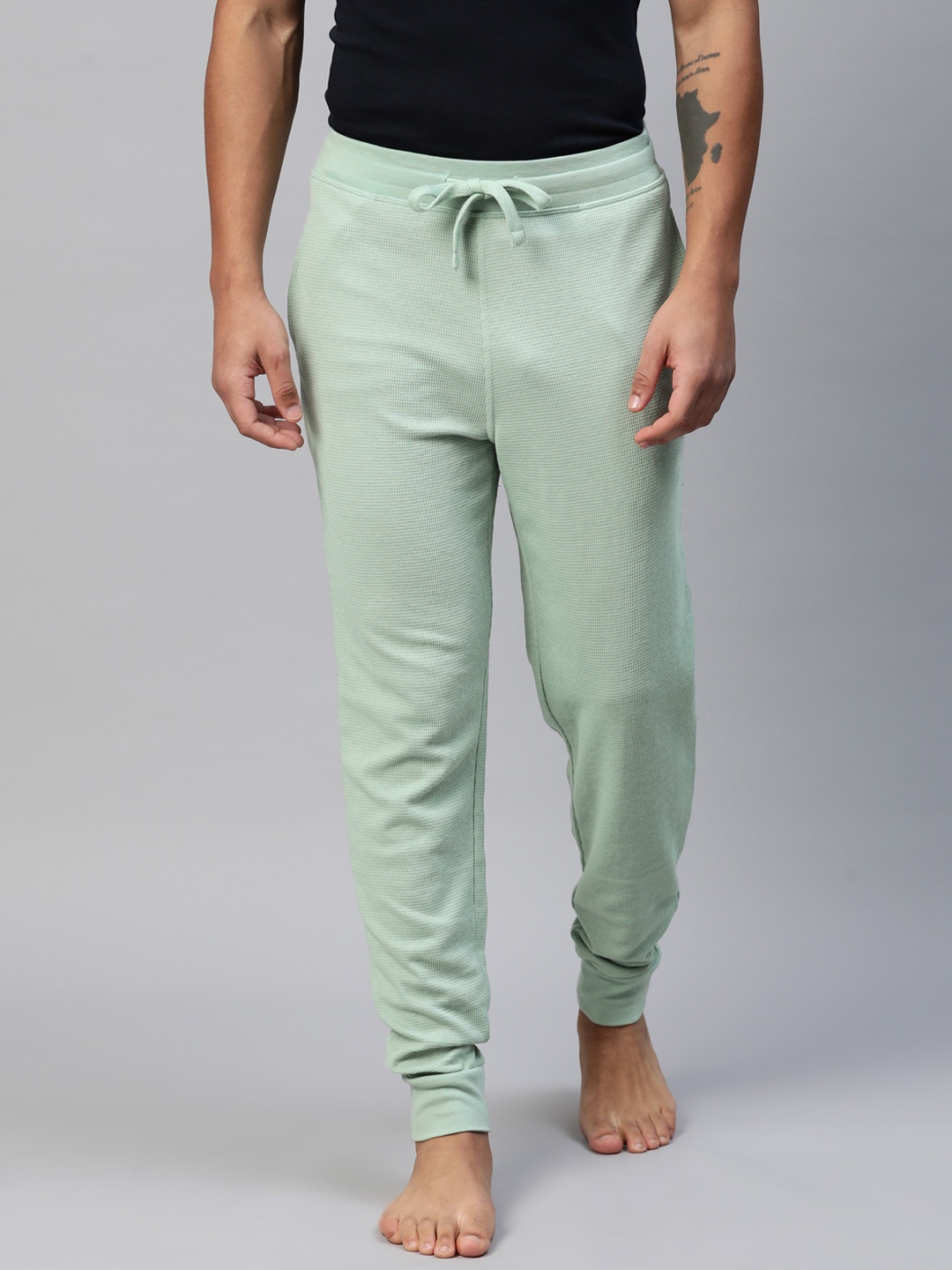 

Marks & Spencer Men Waffle Knit Lounge Joggers, Green