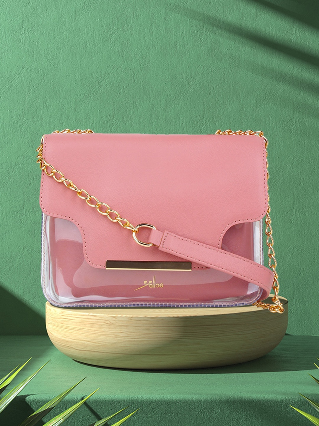 

yelloe Pink Colourblocked Structured Shoulder Bag