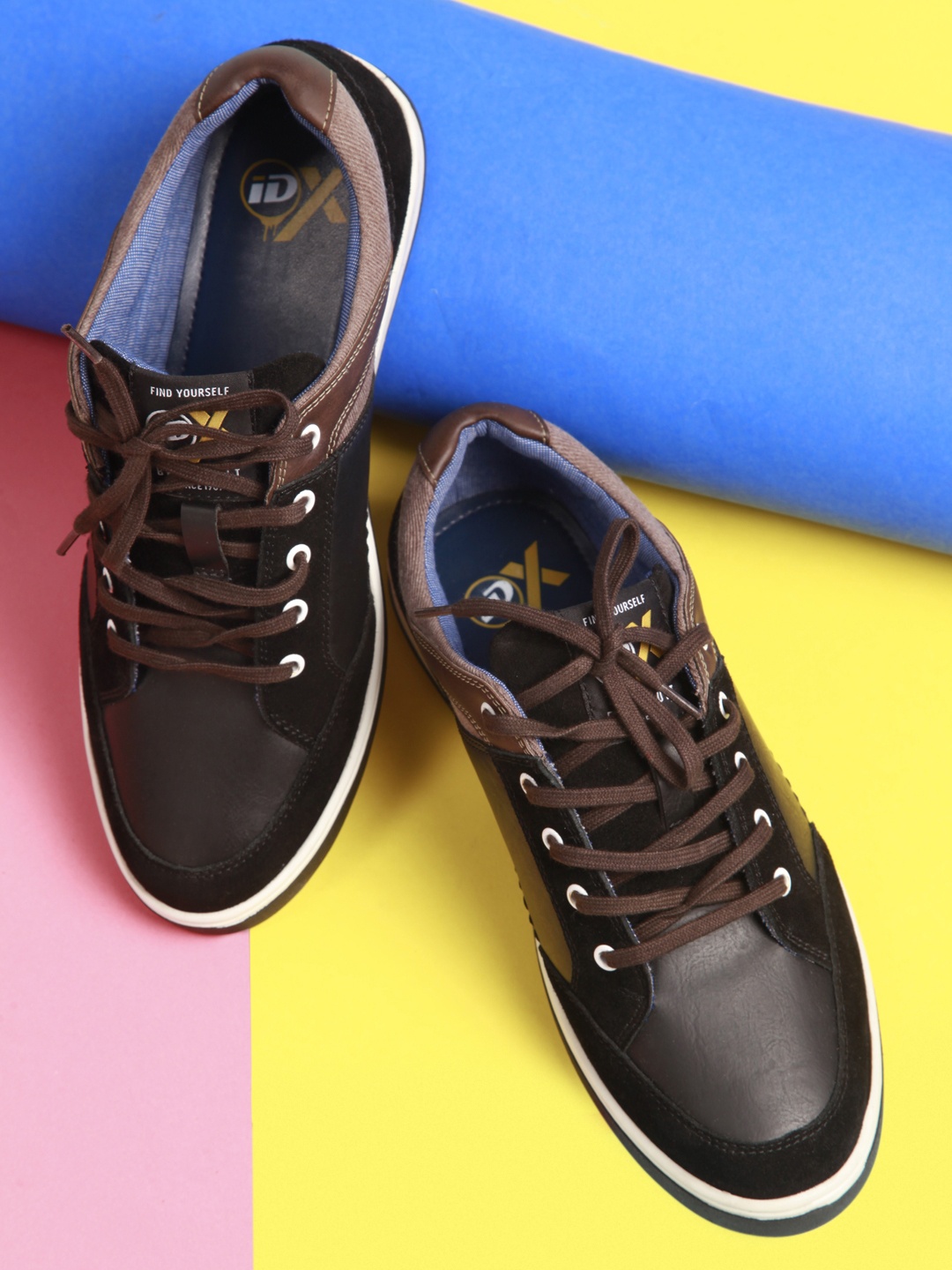 

ID Men Black Colourblocked Sneakers