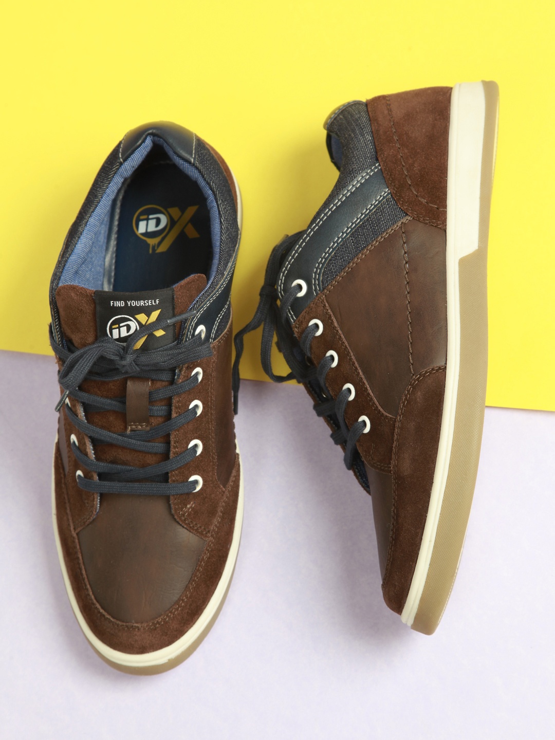 

ID Men Brown Solid Lace Up Sneakers