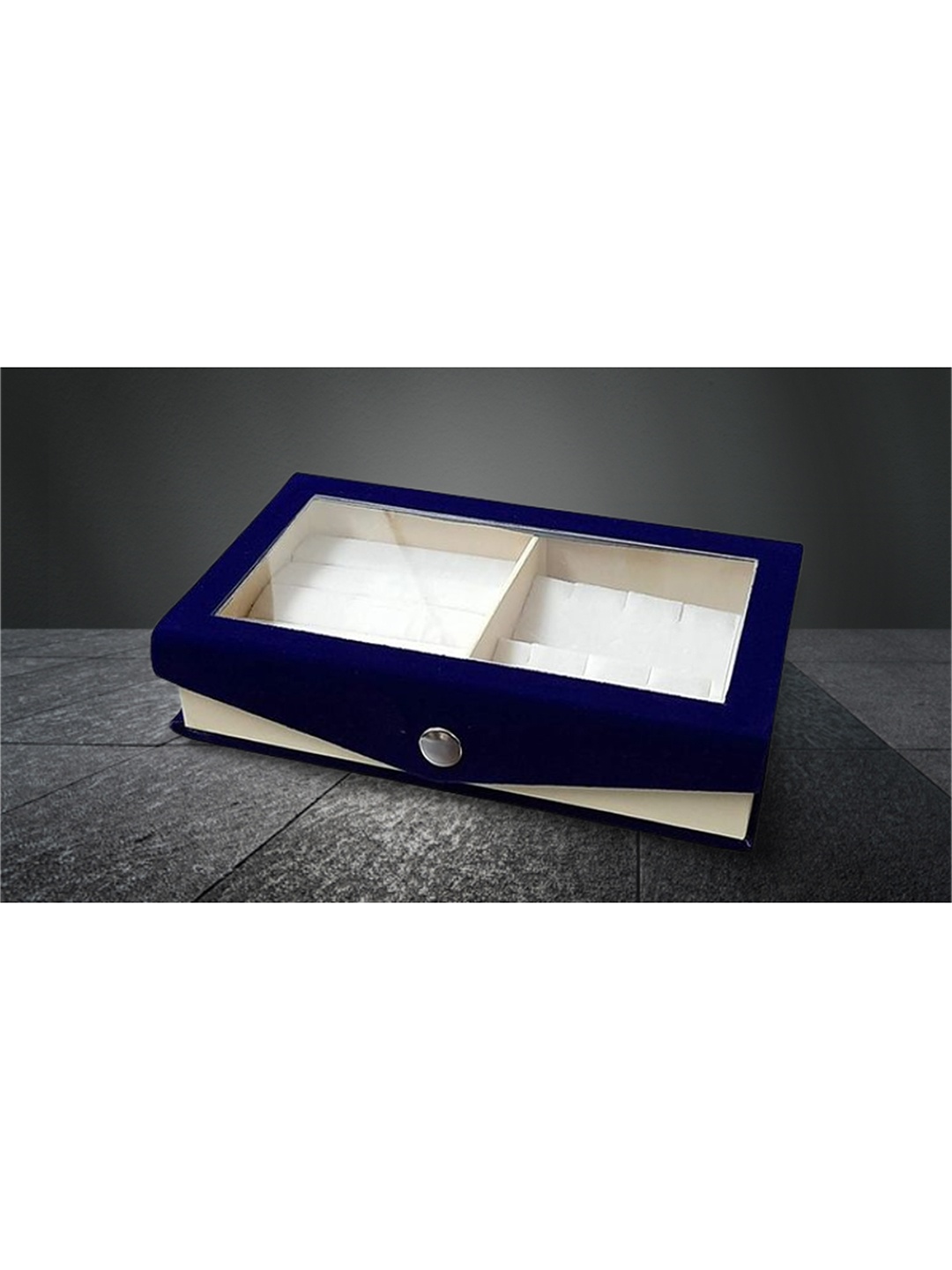 

atorakushon Blue & White Solid Wooden Jewellery Organizer Box