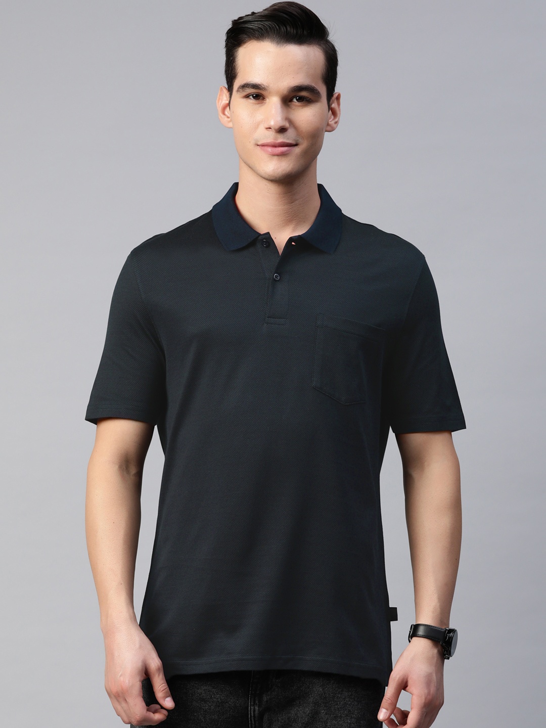 

Marks & Spencer Pure Cotton Polo Collar T-shirt, Navy blue